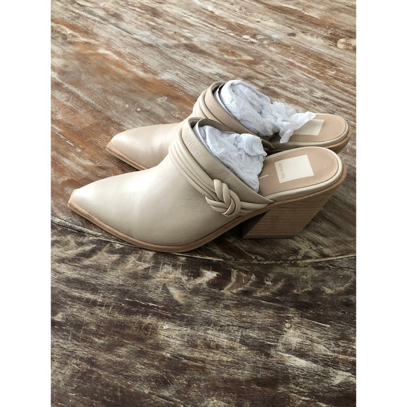 Dolce Vita Sita Mules Suede Heel Off White NEW 9 - Picture 8 of 10